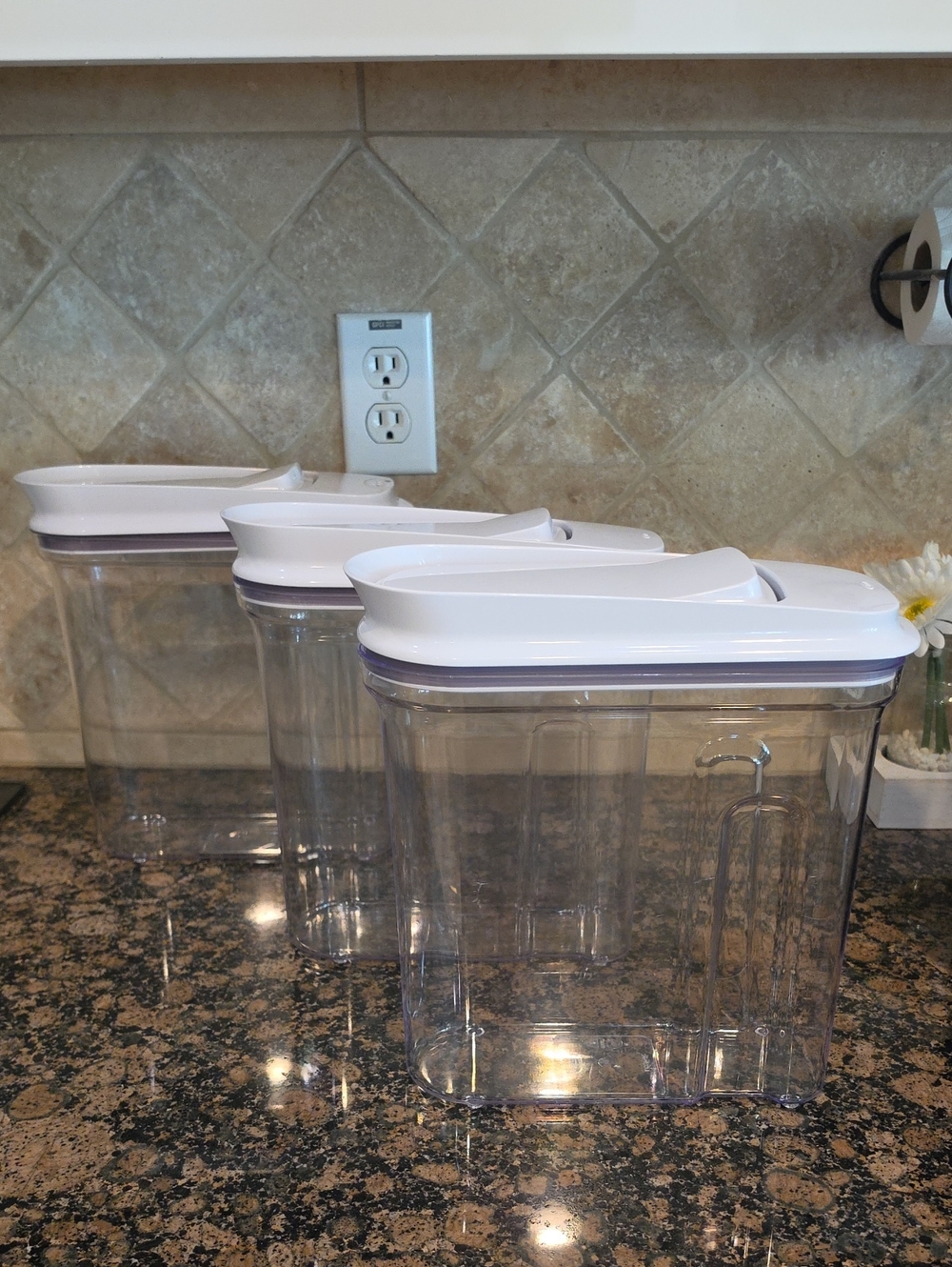 OXO White Airtight Kitchen Storage Canisters - Set of 3